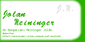jolan meininger business card